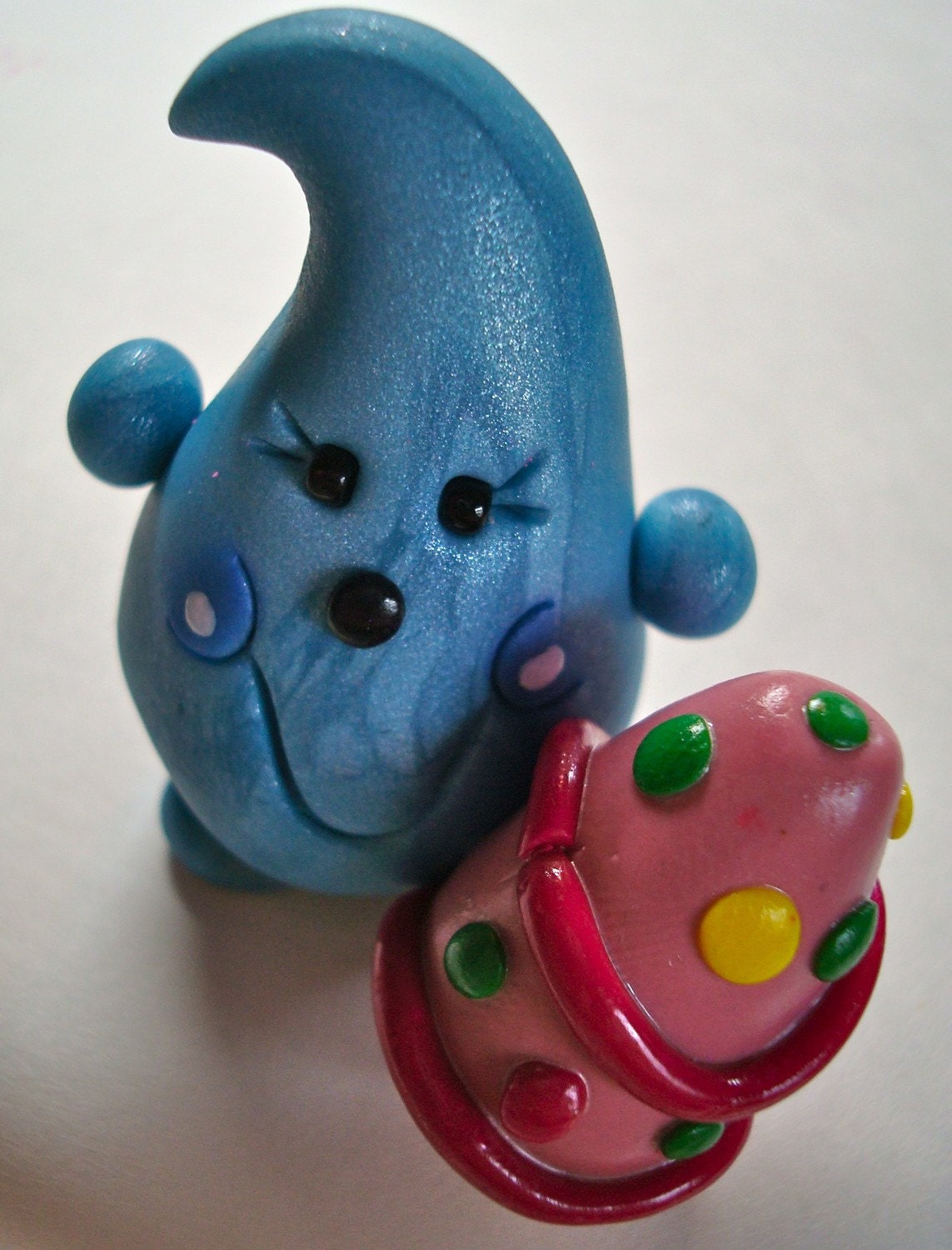 EASTER EGG PARKER  - Blue Holiday Polymer Clay Sculpted Character Decoration