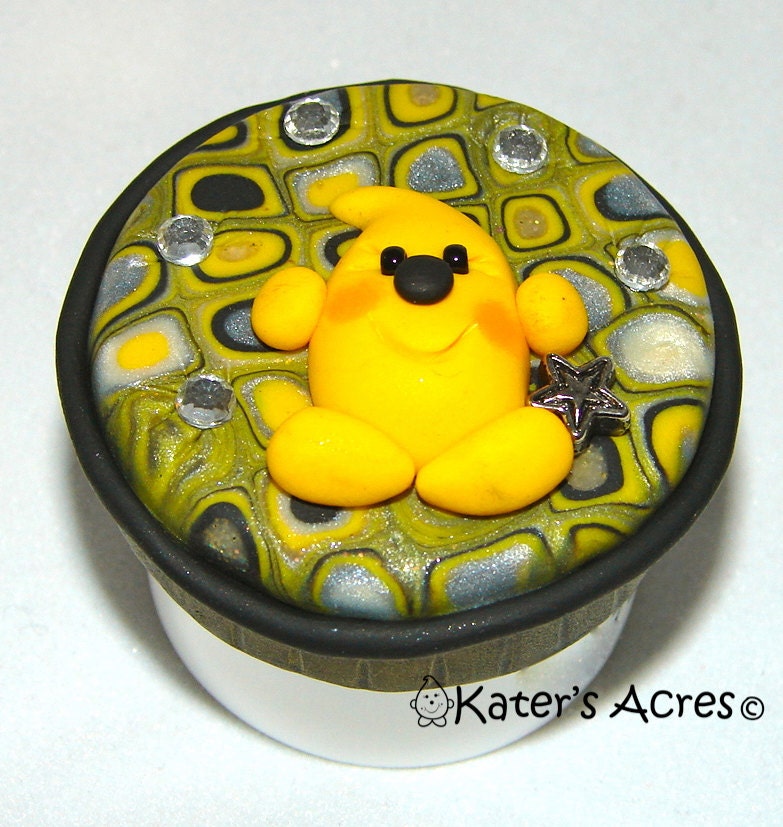 PARKER Polymer Clay CARMEX Lip Balm - Yellow Silver Black - Made to Order