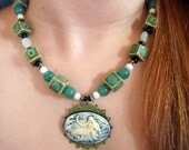 Seafoam Mermaid Cameo Necklace (SALE)