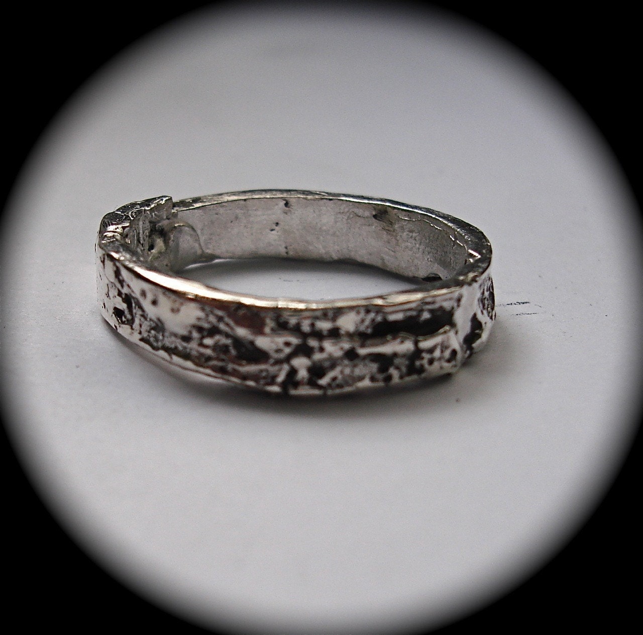 Silver Tree Bark Ring sizes 4 to 11 made to order