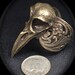 Raven Skull Ring sizes 4 to 11 Antique Bronze Plated Cast in NYC Blue Bayer