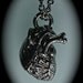 Little Black Anatomical Heart Necklace (Plated in jet-black gunmetal, 18" black chain, Made in NYC)