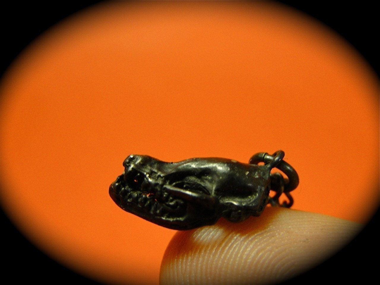 World's Tiniest Bat Skull Necklace (blackened sterling silver, 18" blackened sterling chain) Made in NYC