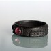 Diamond steampunk industrial ring  black Sterling silver pink tourmaline set
