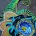 A Beautiful Peacock hair clip with large flower- 6 weeks delivery.