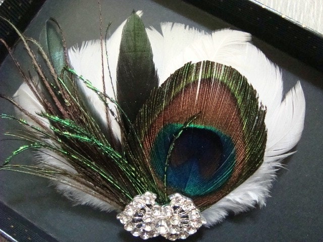 Beach paradise.....Beautiful peacock hair fascinator-