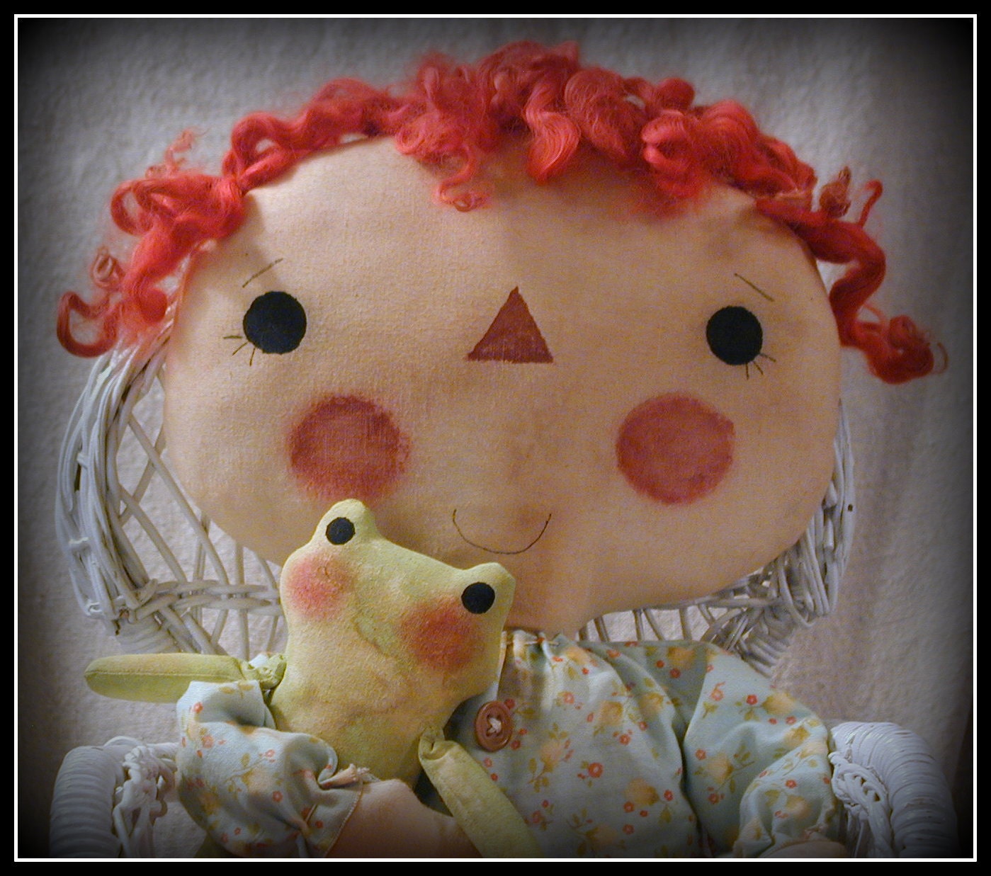 Primitive Rag Doll -- Gertie Jean and her frog, Prince  -- OPP -- OFG -- UPECO