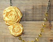 Yellow Rosette Flower Necklace