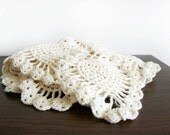 Vintage Small Creme Crocheted Afghan