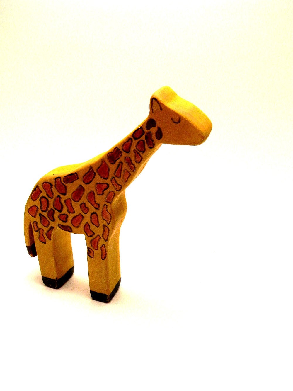 wooden toy giraffe waldorf animal toy
