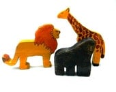 african animals wooden toy set