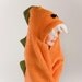 PERSONALIZED Orange Dinosaur Hooded Towel