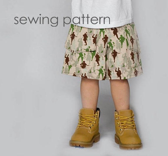 Boys Cargo Shorts - Sewing Pattern, 6m-6