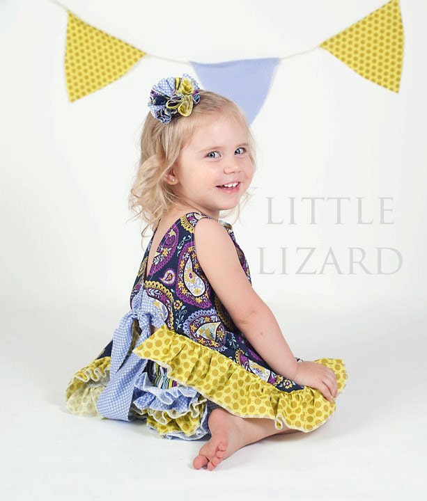 Pinafore Pattern Baby Dress - Easy Ruffle Dress/Top Sewing Pattern, PDF tutorial, Baby to Toddler