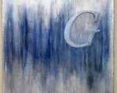 Abstract Painting Original Modern Artwork by Melissa Sherowski in silver blue violet on 20x20 inch canvas