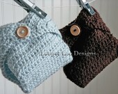 Newborn Photo Prop - 1 Crochet Diaper Cover Plain - Baby Boy, Photo Prop, Blue, Brown- Sizes NEWBORN TO 12 MONTHS (Additional Colors)