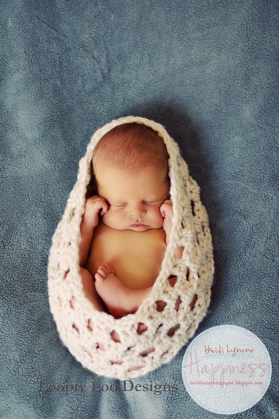 Newborn Photo Prop Cocoon  Pod Bowl  (Additional Colors Available - Cream Shown)