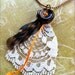 Vintage Style Textile Button and Lace Necklace