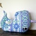 narwhal plush pillow, whale,  stuffed animal narwhal, soft toy, ocean decor, vintage sheet - 5 orange potatoes