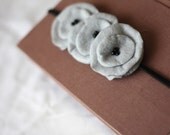 walking in the rain - gray poppy garland headband.