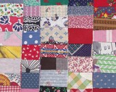 Fabric Precut 1 3/4 Inch Square Pieces, 25 Cotton Material 4 Charm Quilting, Scrapbooking, Miniature Projects, Vintage Variety Lot 23 A