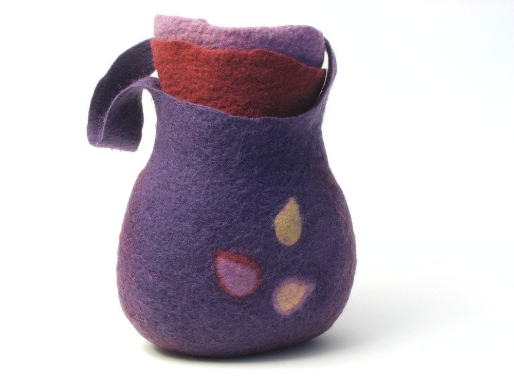 Felted Bag - Wet Felted - 3 Layer Bag