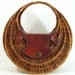 vintage purse tote bag woven straw tooled leather western cowgirl cowboy 1950s