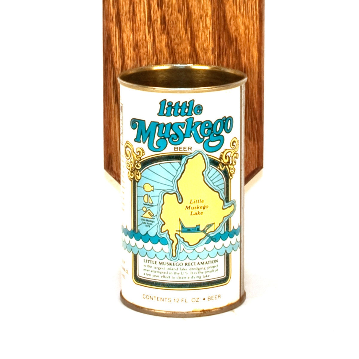 Little Muskego Wall Mounted Bottle Opener with Vintage Beer Can Cap Catcher