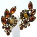 Vintage Juliana Earrings Striped Art Glass & AB Rhinestone DeLizza And Elster Book Piece