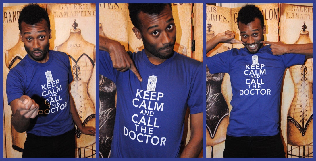 Keep Calm And Call The Doctor.  Unisex/Men American Apparel SMALL.