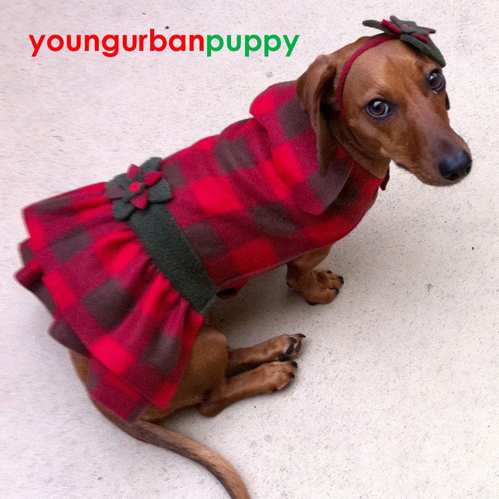 CLEARANCE SALE The HUNTRESS Plaid Christmas Dress for Dogs