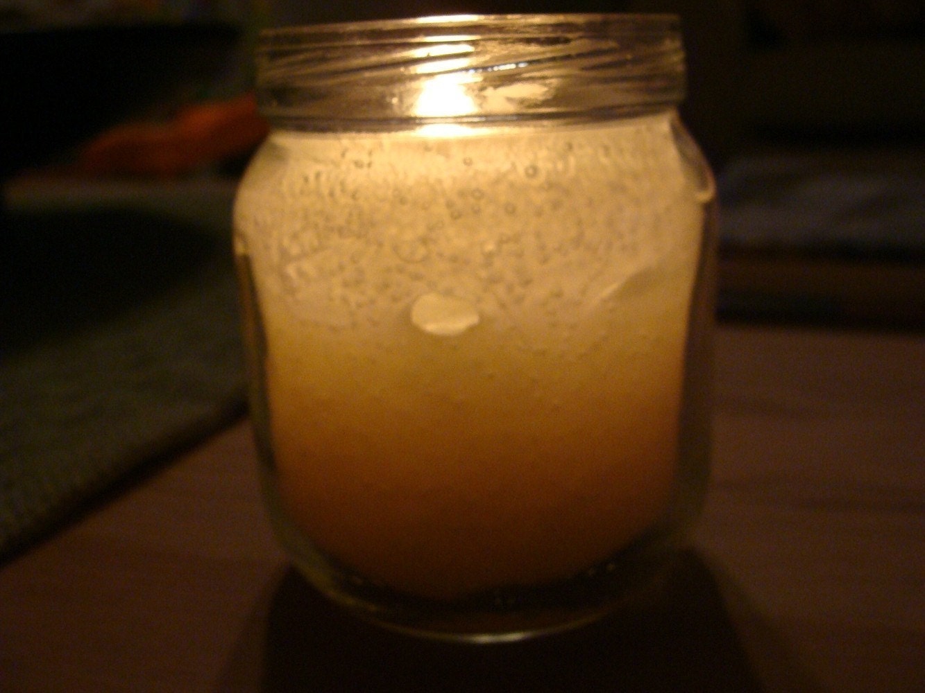 Rain scented candle in 4oz recycled baby food jar.