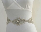 SALE Sparkling Blossom  -Bridal or special occasion CRYSTAL  SASH