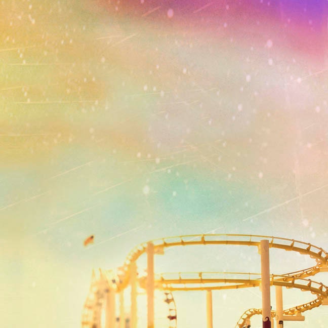 Buy1 Get1 Free Roller coaster, summer decor, yellow, gold, pink, blue, american flag, picnics and fun, photography print, raceytay Oht