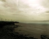 Ocean photography,  nautical gray, ombre, dramatic, sea, teal, moody,  fog, 8x12 print