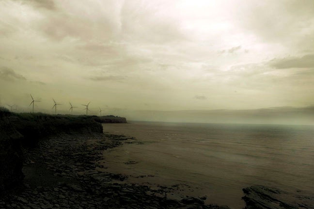 Ocean photography,  nautical gray, ombre, dramatic, sea, teal, moody,  fog, 8x12 print