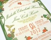 Nouveau - Art Deco Garden Party Style Wedding Invitation Suite