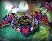 Claddagh Necklace with Wings