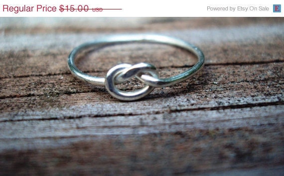 Etsy Jewelry, ring, 16G, love knot, argentium sterling silver, celtic knot ring, single knot ring, lovers knot ring, 16g,