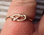 Etsy jewelry, infinity ring, gold infinity knot, eternity knot ring, 18g thick, 1mm thick, 14kt gold fill