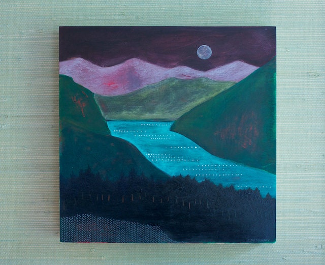 Serene, 10 x 10 original landscape painting