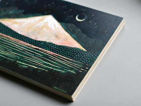 mountain glow, 5 x 7 original