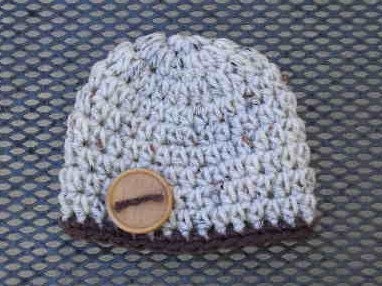 Oatmeal and Chocolate Brown Crochet Beanie