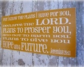 Hope and a Future Typography Sign- Shabby Chic Christian- Bible Verse Wall Hanging-Orange