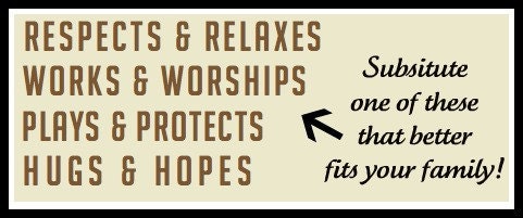 This Family Loves.... Antiqued Plank Typography Sign-Cottage Style