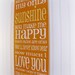 You Are My Sunshine Shabby Chic Typography Sign-Orange, Yellow, White