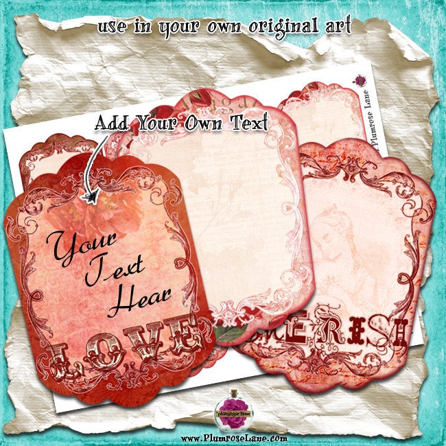 EDiTaBLe - Love & Cherish Digital Labels - set of 8 print-your-own