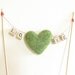 Woodland Needle Felted Mossy Heart Wedding Cake Topper with Love Sign Cream Vintage Typewriter Keys Something Old by Mycherrytree