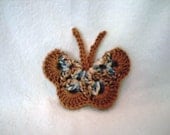 Buff Multi Colored Crocheted Butterfly Magnet