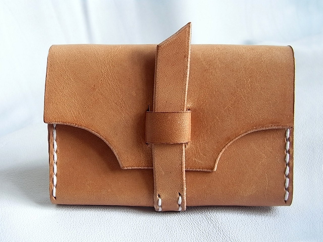 Handmade leather card holder - made to order